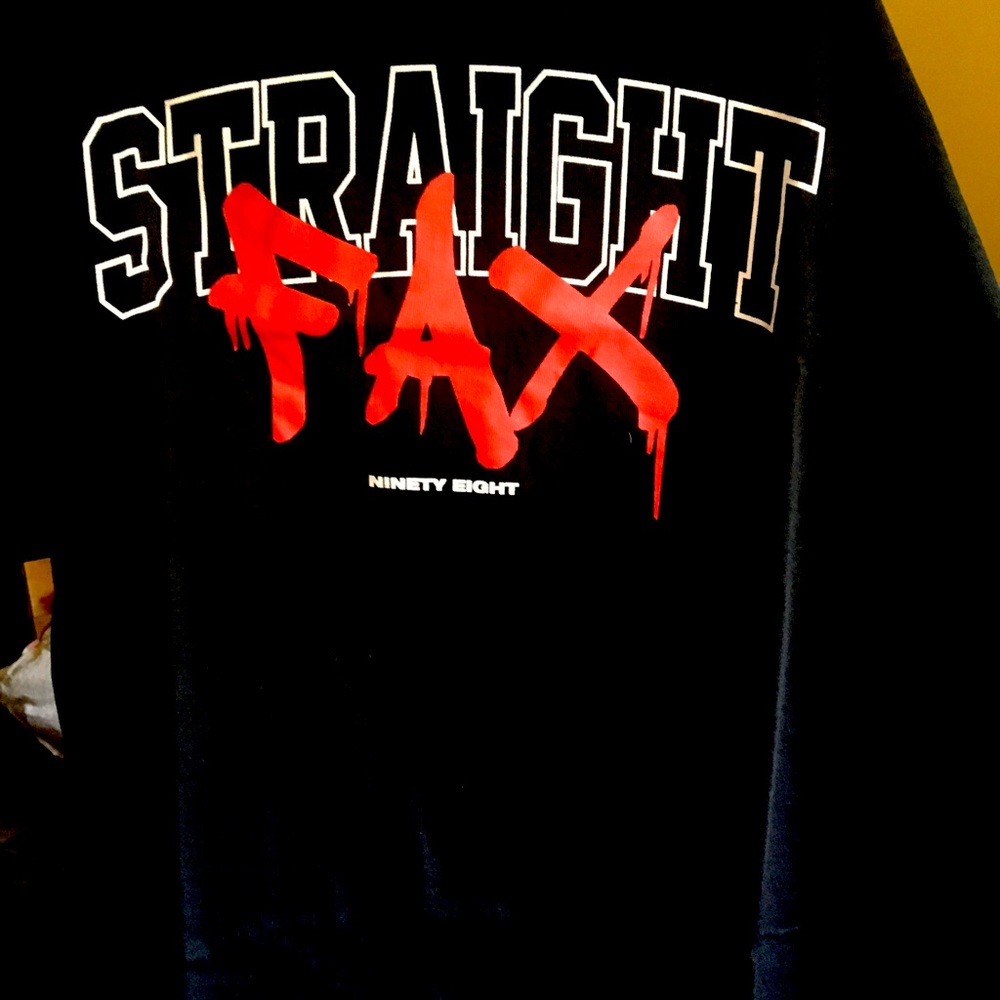 STRAIGHT FAX Black and Red T-Shirt
